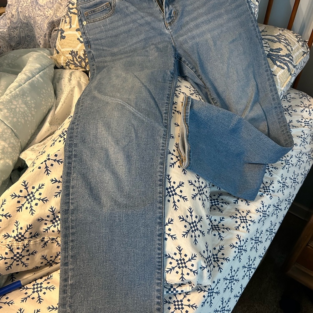 Lands' End Women's Straight Leg Blue Jeans